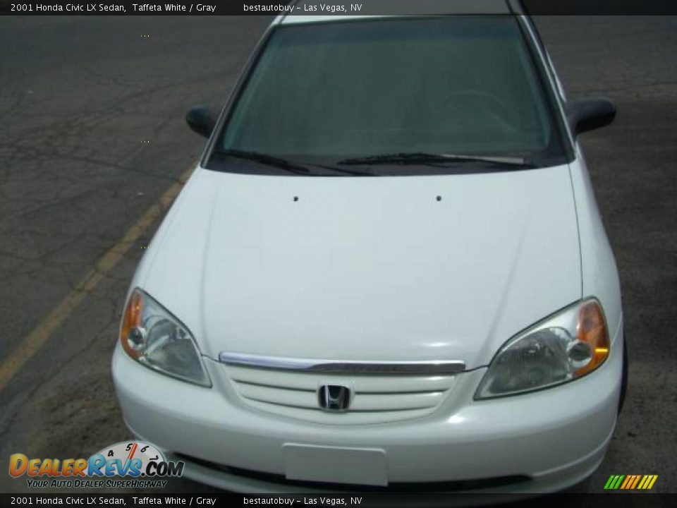 2001 Honda Civic LX Sedan Taffeta White / Gray Photo #2