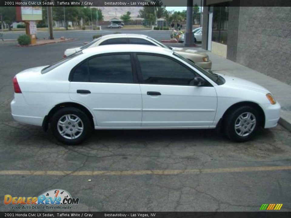 2001 Honda Civic LX Sedan Taffeta White / Gray Photo #4