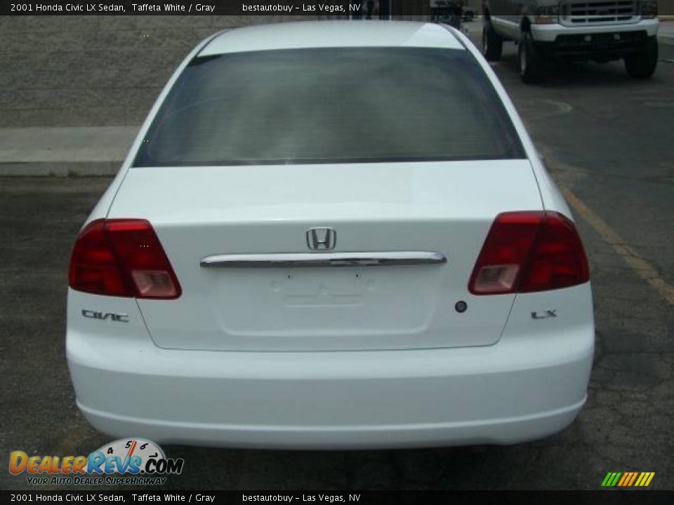 2001 Honda Civic LX Sedan Taffeta White / Gray Photo #5