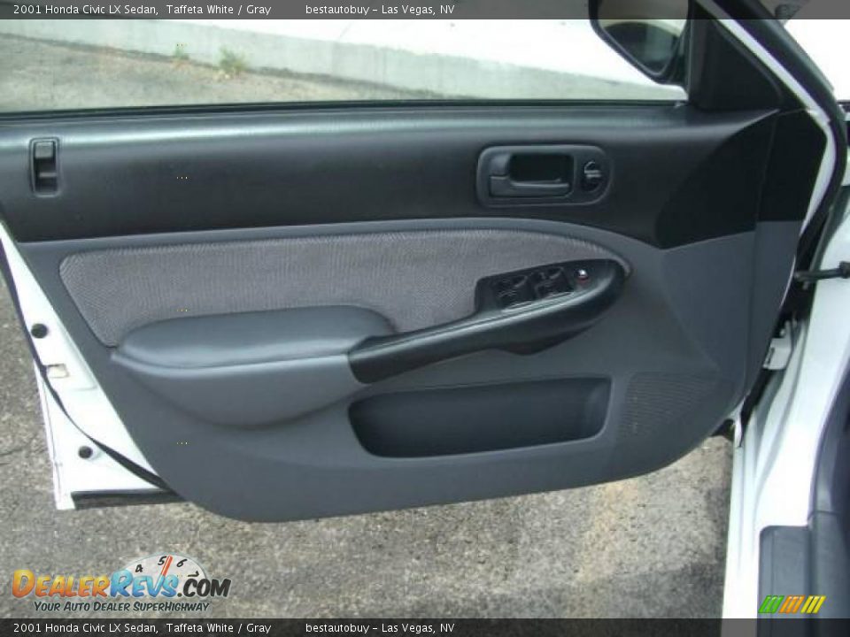 2001 Honda Civic LX Sedan Taffeta White / Gray Photo #14