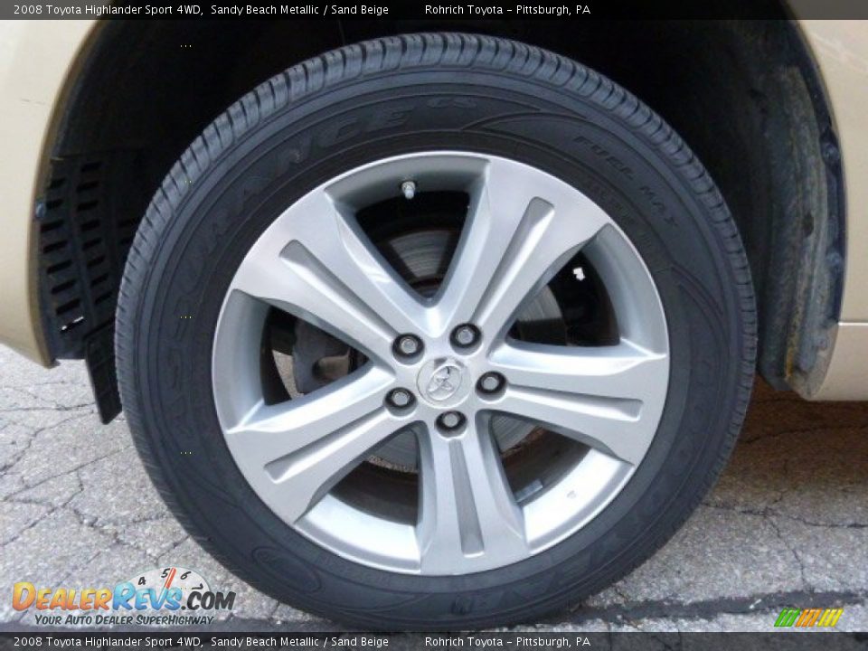 2008 Toyota Highlander Sport 4WD Sandy Beach Metallic / Sand Beige Photo #10