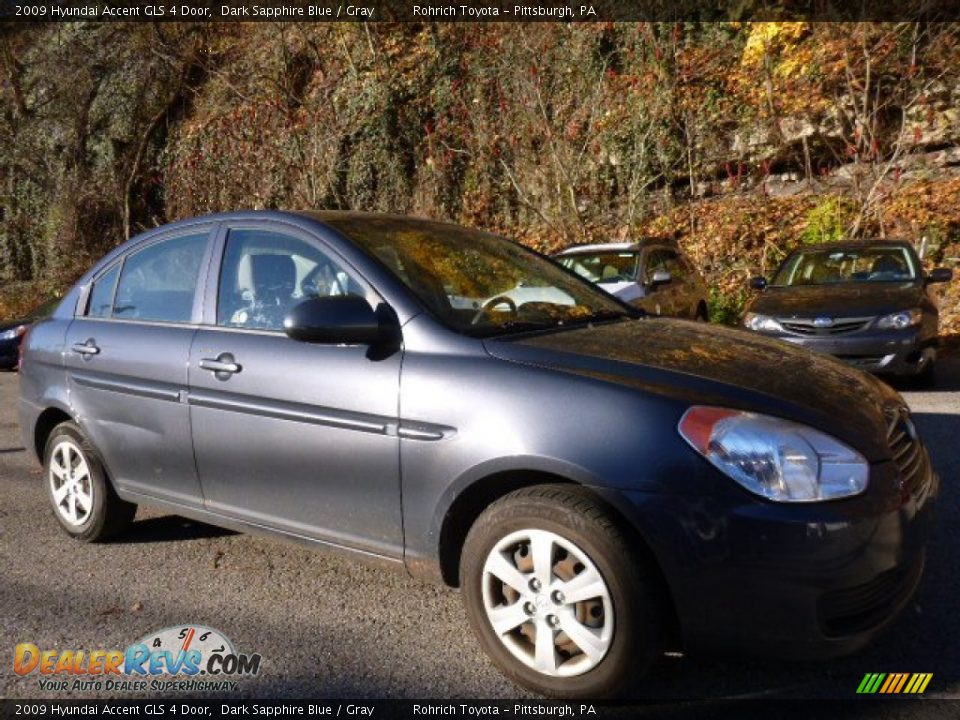 2009 Hyundai Accent GLS 4 Door Dark Sapphire Blue / Gray Photo #1