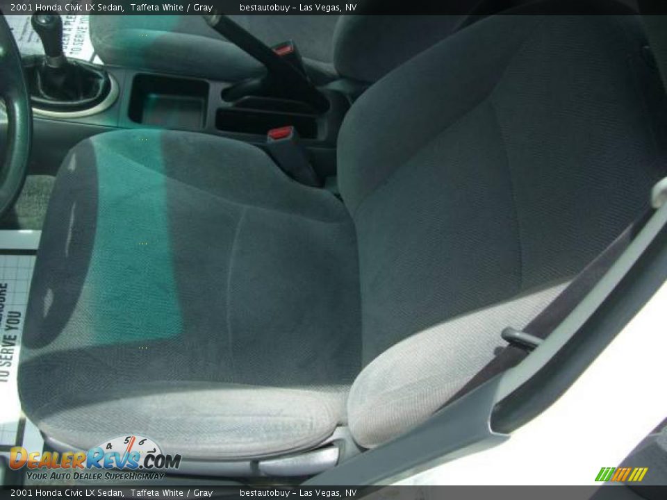 2001 Honda Civic LX Sedan Taffeta White / Gray Photo #23