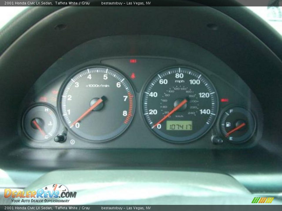 2001 Honda Civic LX Sedan Taffeta White / Gray Photo #27