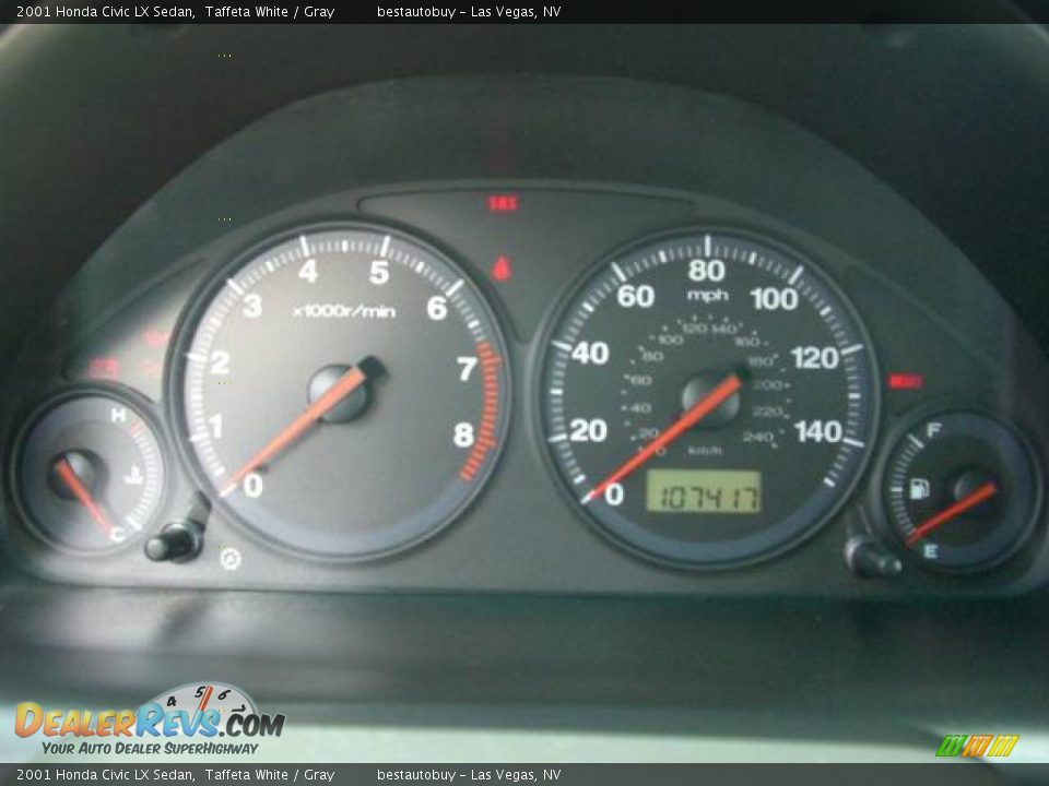 2001 Honda Civic LX Sedan Taffeta White / Gray Photo #28