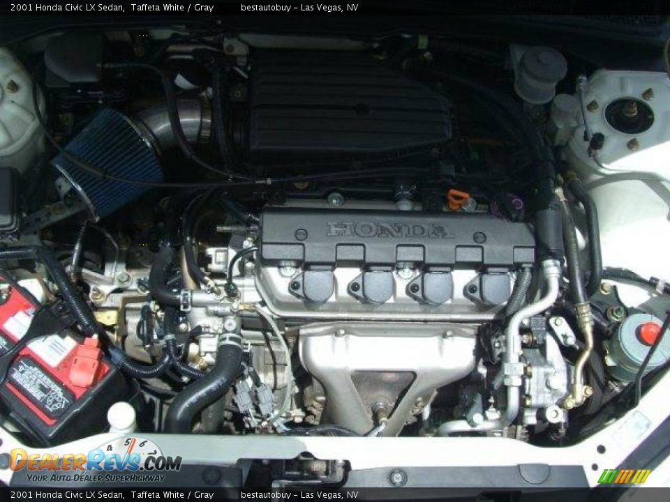 2001 Honda Civic LX Sedan Taffeta White / Gray Photo #32