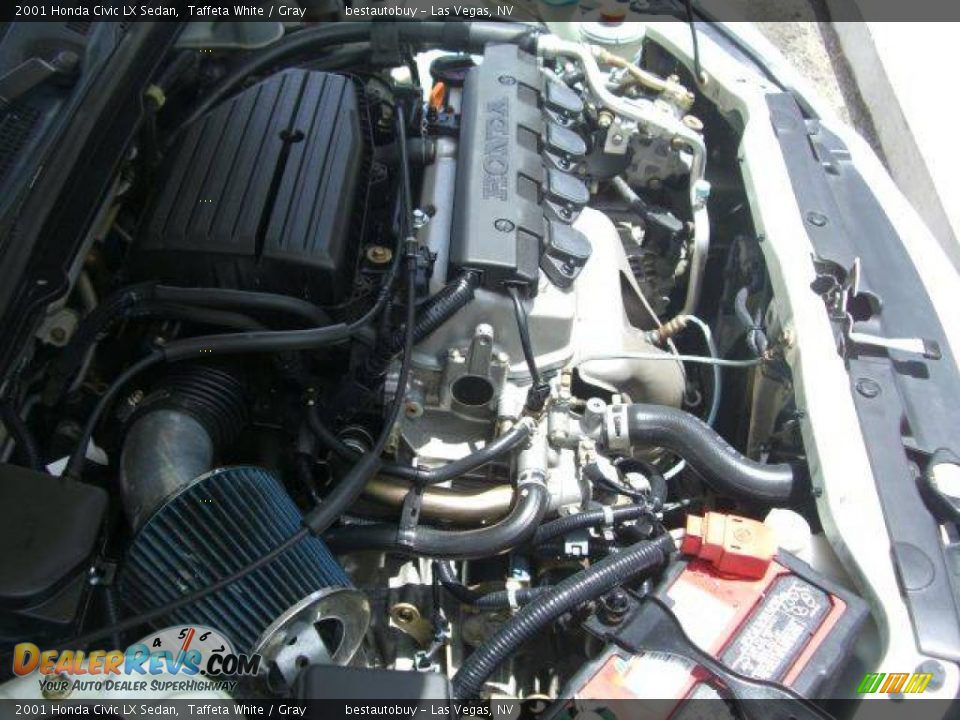 2001 Honda Civic LX Sedan Taffeta White / Gray Photo #33