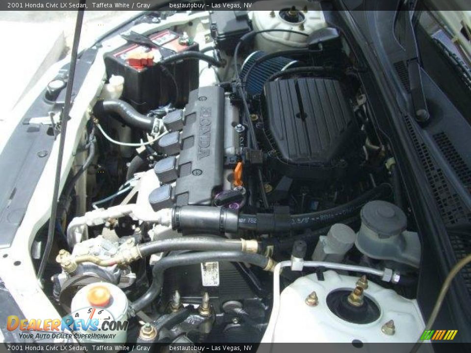 2001 Honda Civic LX Sedan Taffeta White / Gray Photo #34