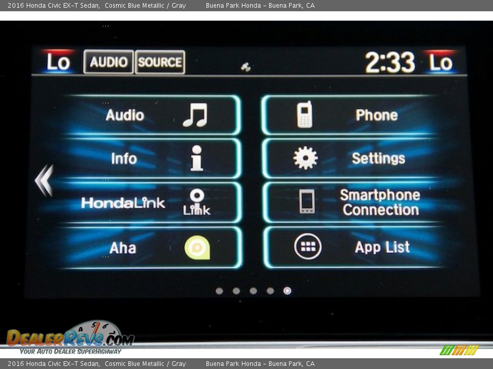 2016 Honda Civic EX-T Sedan Cosmic Blue Metallic / Gray Photo #16