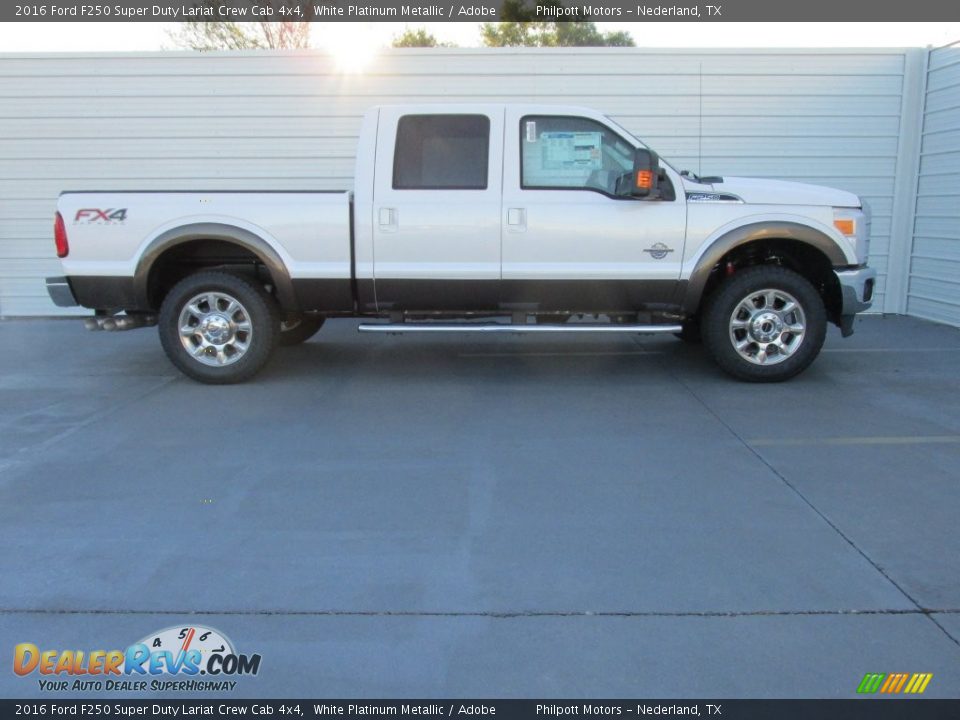 2016 Ford F250 Super Duty Lariat Crew Cab 4x4 White Platinum Metallic / Adobe Photo #3