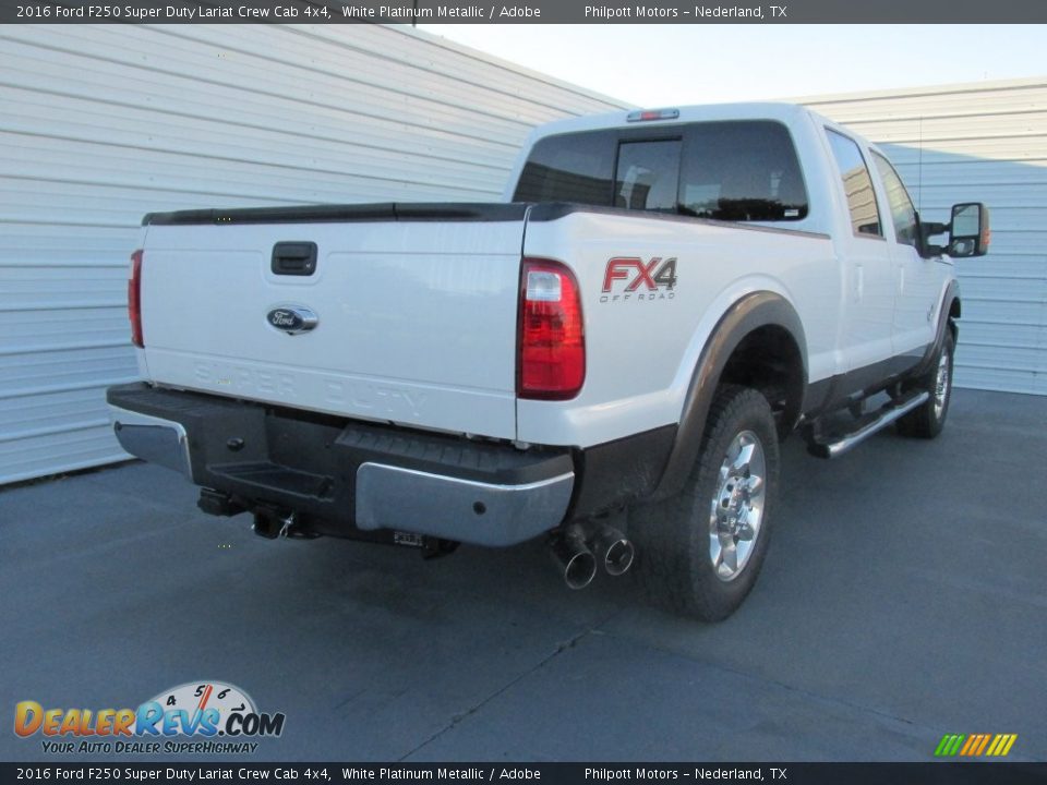 2016 Ford F250 Super Duty Lariat Crew Cab 4x4 White Platinum Metallic / Adobe Photo #4