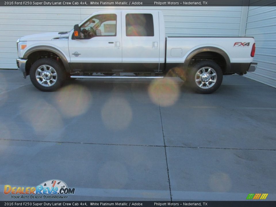 2016 Ford F250 Super Duty Lariat Crew Cab 4x4 White Platinum Metallic / Adobe Photo #6