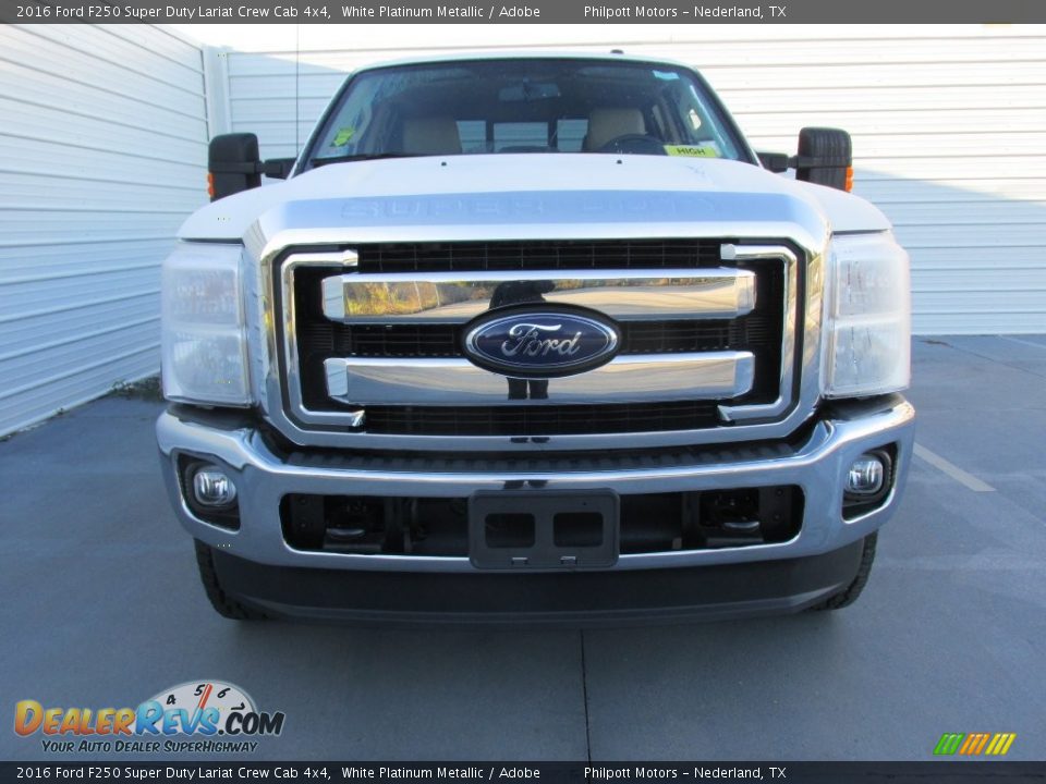 2016 Ford F250 Super Duty Lariat Crew Cab 4x4 White Platinum Metallic / Adobe Photo #8