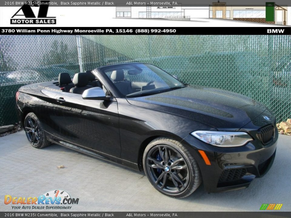 2016 BMW M235i Convertible Black Sapphire Metallic / Black Photo #1