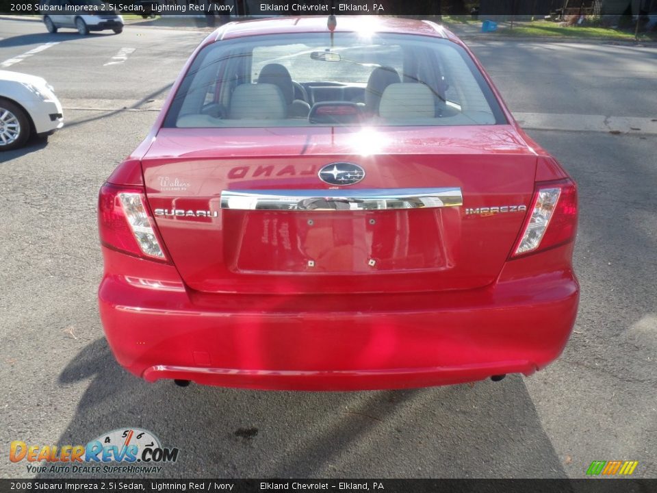 2008 Subaru Impreza 2.5i Sedan Lightning Red / Ivory Photo #6