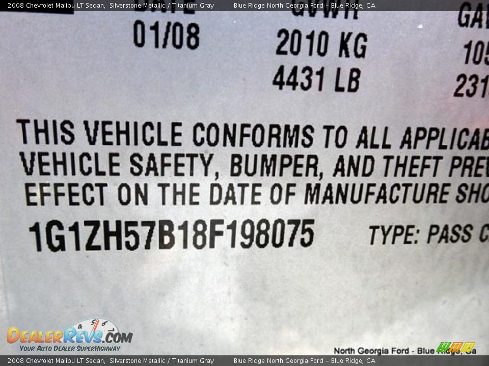 2008 Chevrolet Malibu LT Sedan Silverstone Metallic / Titanium Gray Photo #27