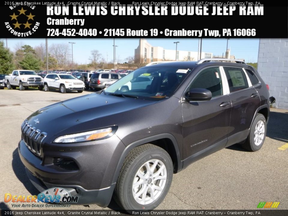 2016 Jeep Cherokee Latitude 4x4 Granite Crystal Metallic / Black Photo #1