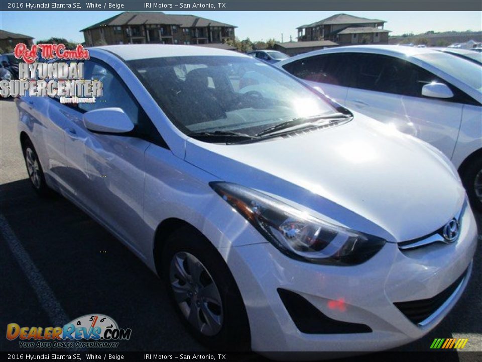 2016 Hyundai Elantra SE White / Beige Photo #1