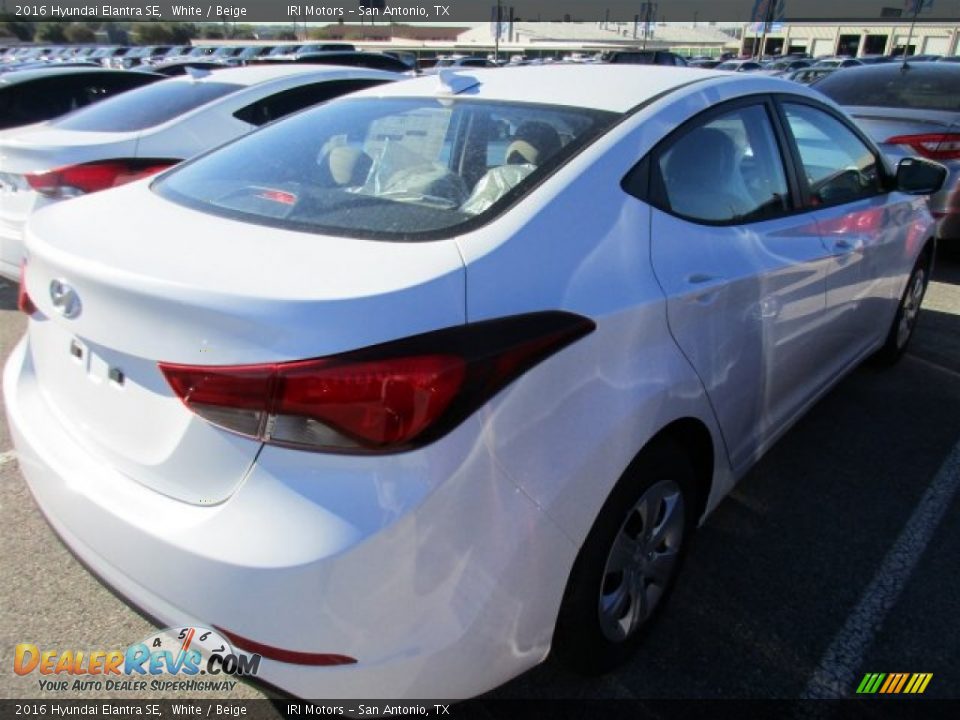 2016 Hyundai Elantra SE White / Beige Photo #6
