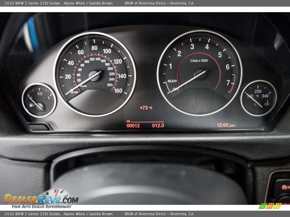 2016 BMW 3 Series 328i Sedan Alpine White / Saddle Brown Photo #10
