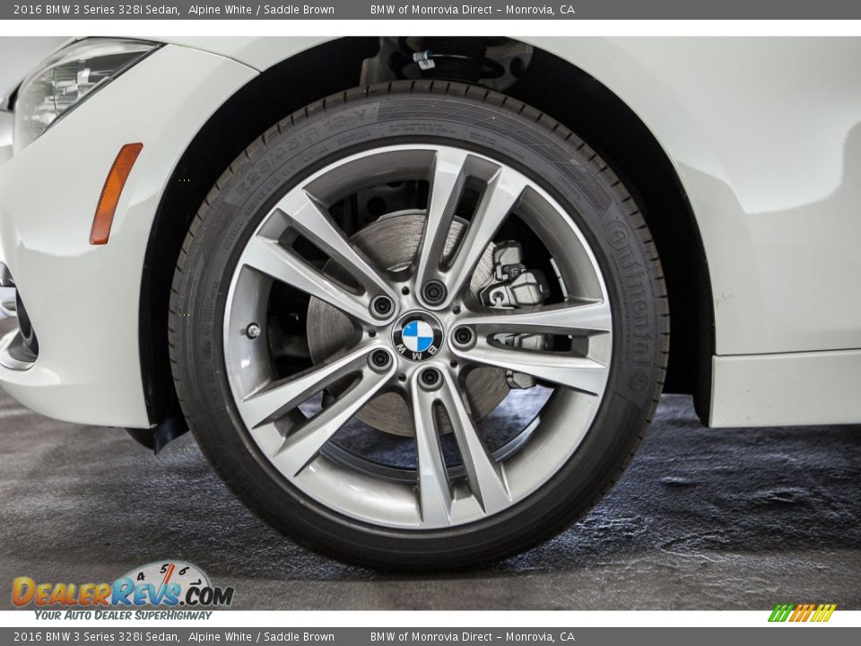 2016 BMW 3 Series 328i Sedan Alpine White / Saddle Brown Photo #10