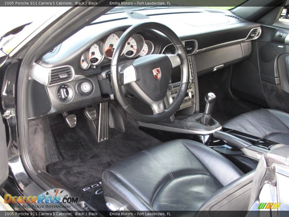 Black Interior - 2005 Porsche 911 Carrera S Cabriolet Photo #45