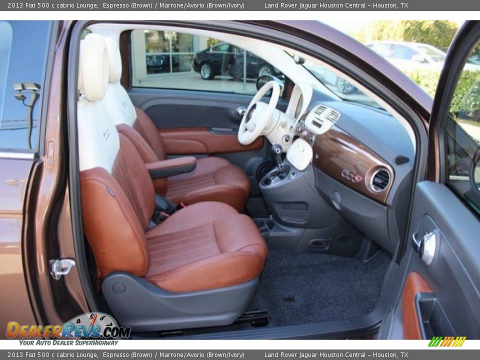 2013 Fiat 500 c cabrio Lounge Espresso (Brown) / Marrone/Avorio (Brown/Ivory) Photo #5