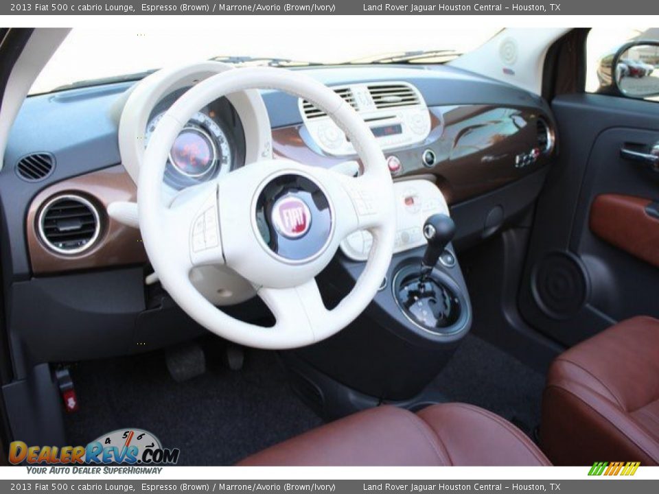 2013 Fiat 500 c cabrio Lounge Espresso (Brown) / Marrone/Avorio (Brown/Ivory) Photo #16