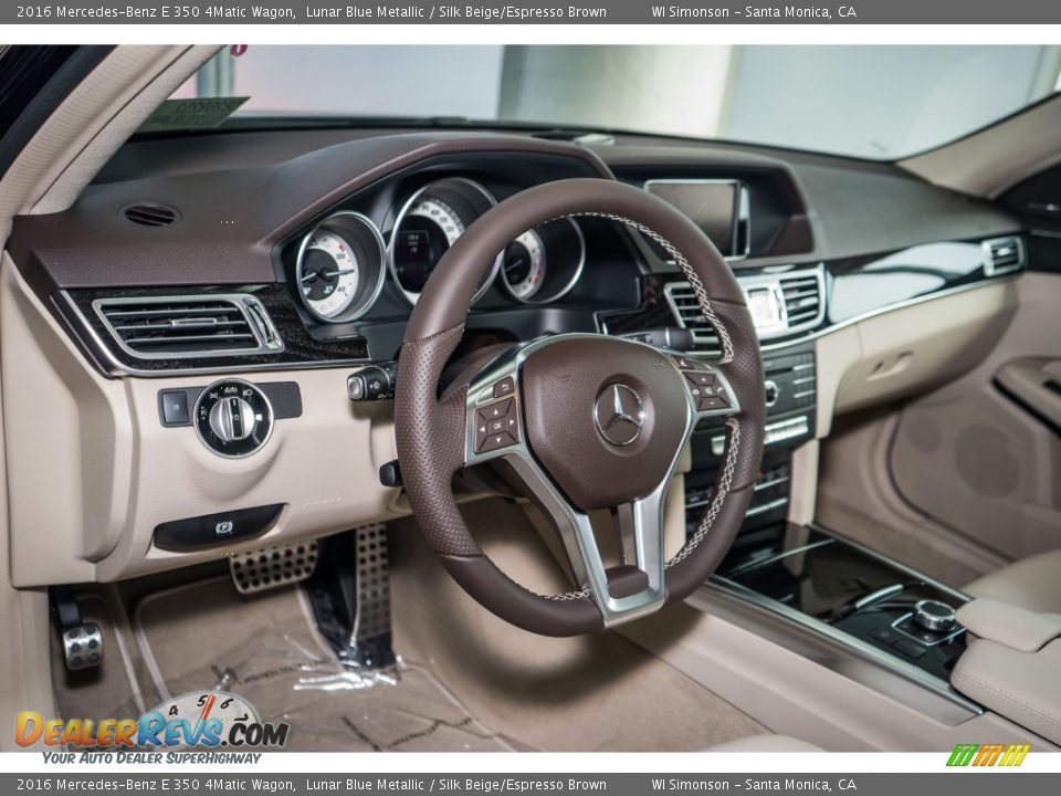 2016 Mercedes-Benz E 350 4Matic Wagon Lunar Blue Metallic / Silk Beige/Espresso Brown Photo #6