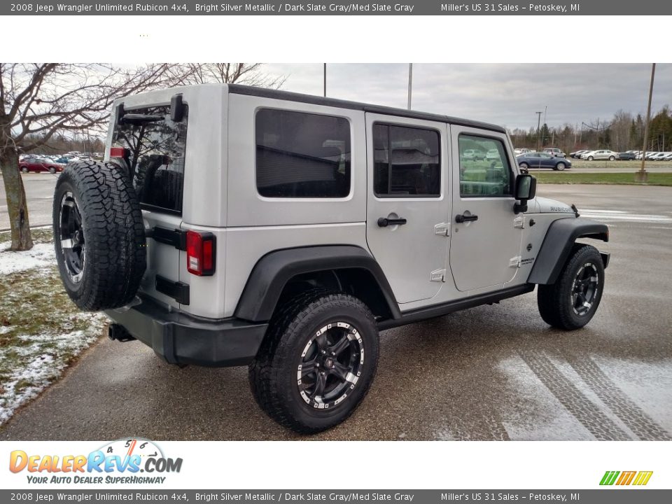 2008 Jeep Wrangler Unlimited Rubicon 4x4 Bright Silver Metallic / Dark Slate Gray/Med Slate Gray Photo #2