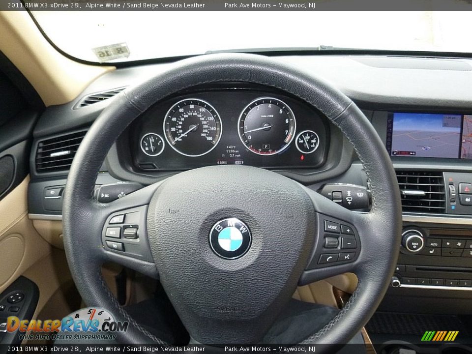 2011 BMW X3 xDrive 28i Alpine White / Sand Beige Nevada Leather Photo #29