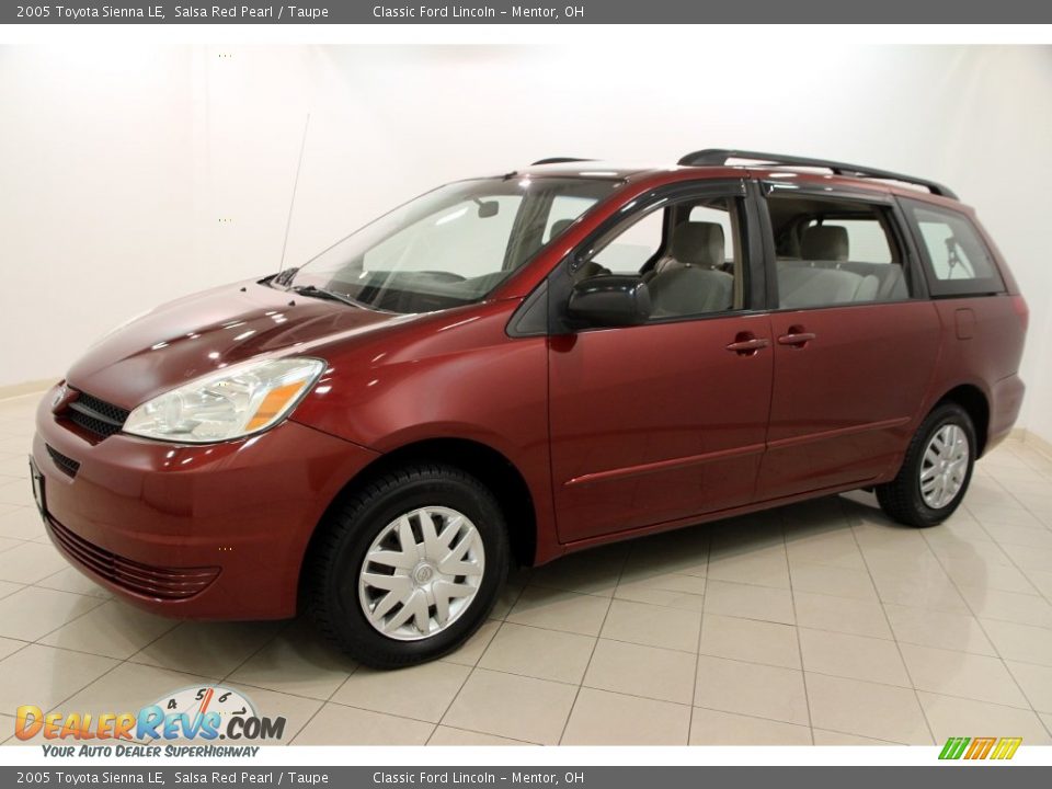 2005 Toyota Sienna LE Salsa Red Pearl / Taupe Photo #3