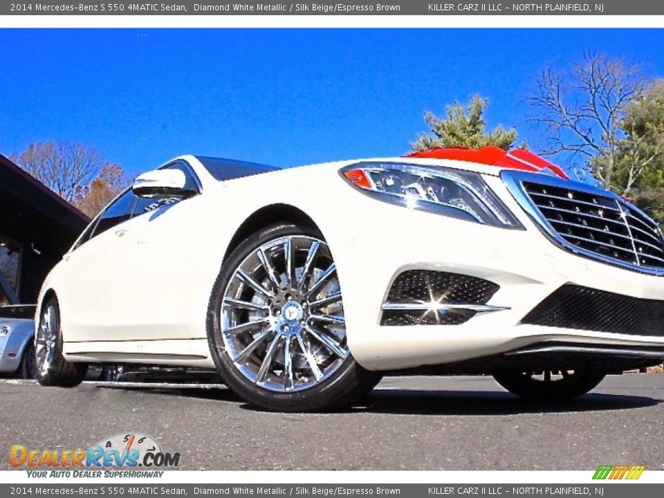 2014 Mercedes-Benz S 550 4MATIC Sedan Diamond White Metallic / Silk Beige/Espresso Brown Photo #10
