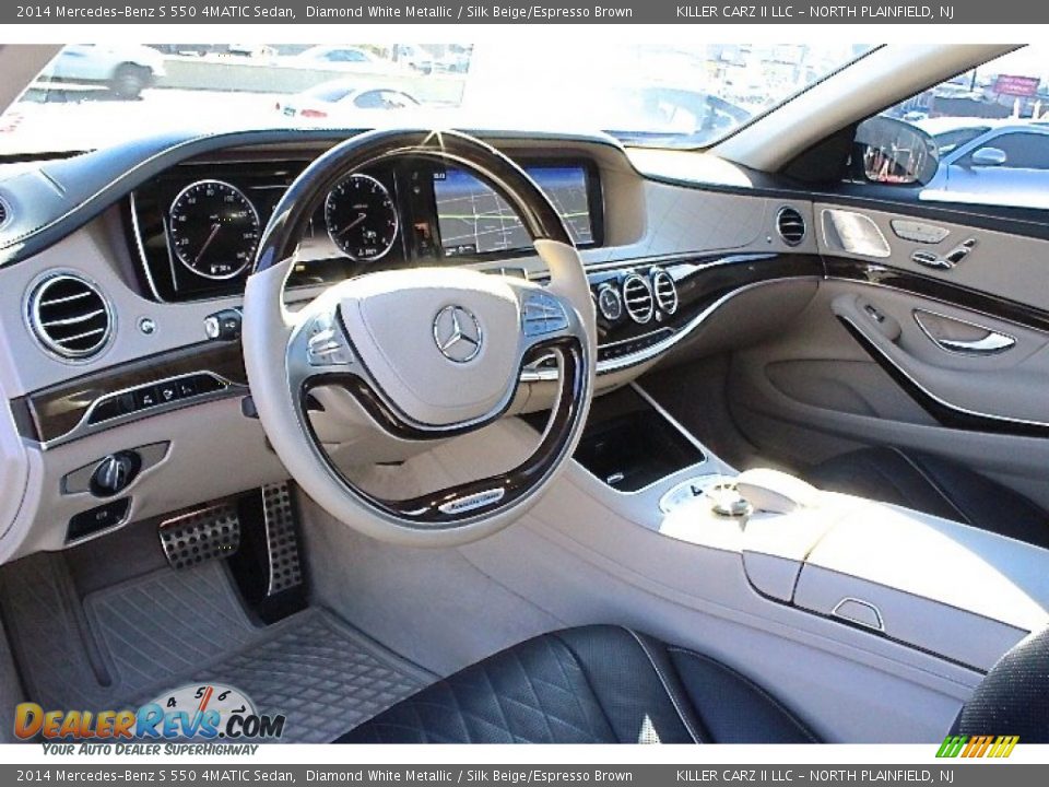 2014 Mercedes-Benz S 550 4MATIC Sedan Diamond White Metallic / Silk Beige/Espresso Brown Photo #22