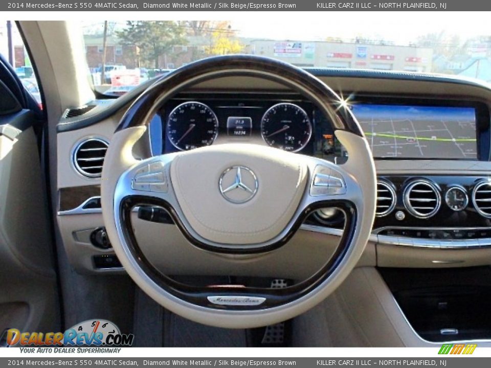 2014 Mercedes-Benz S 550 4MATIC Sedan Diamond White Metallic / Silk Beige/Espresso Brown Photo #29