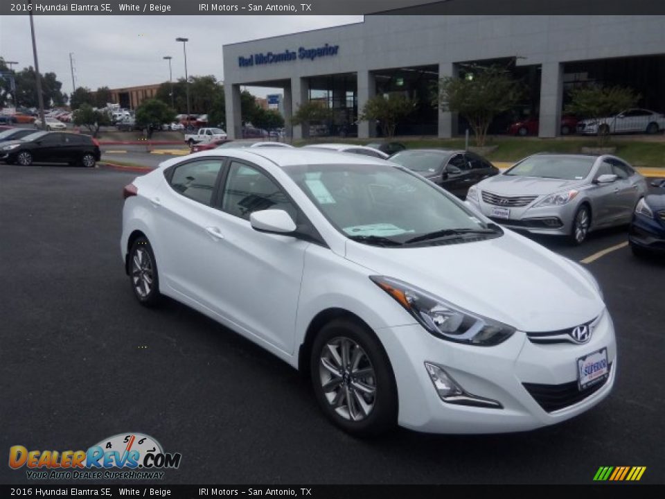 2016 Hyundai Elantra SE White / Beige Photo #1