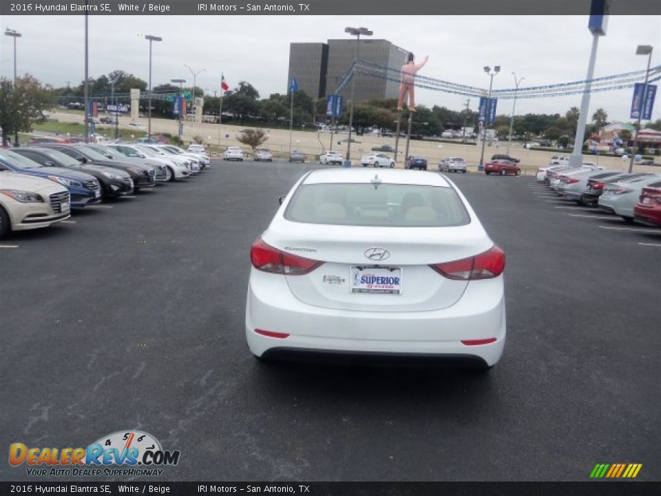 2016 Hyundai Elantra SE White / Beige Photo #9