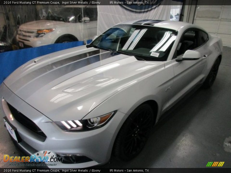 2016 Ford Mustang GT Premium Coupe Ingot Silver Metallic / Ebony Photo #3