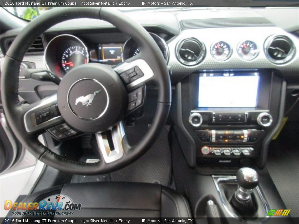 2016 Ford Mustang GT Premium Coupe Ingot Silver Metallic / Ebony Photo #11