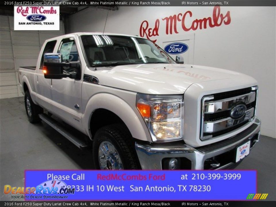 2016 Ford F250 Super Duty Lariat Crew Cab 4x4 White Platinum Metallic / King Ranch Mesa/Black Photo #1