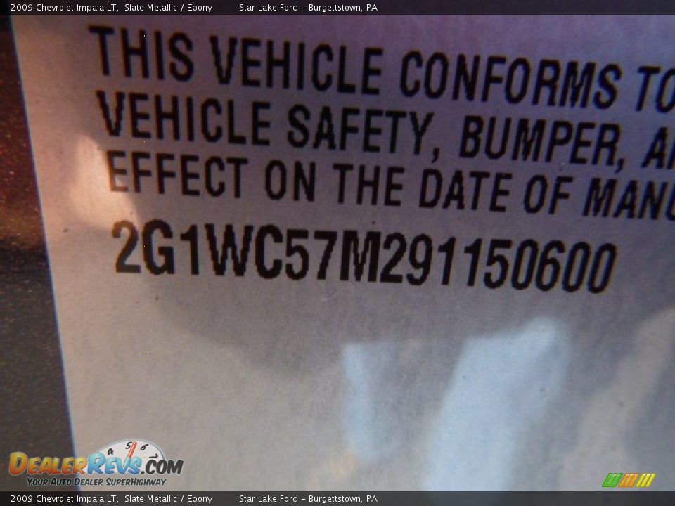 2009 Chevrolet Impala LT Slate Metallic / Ebony Photo #14