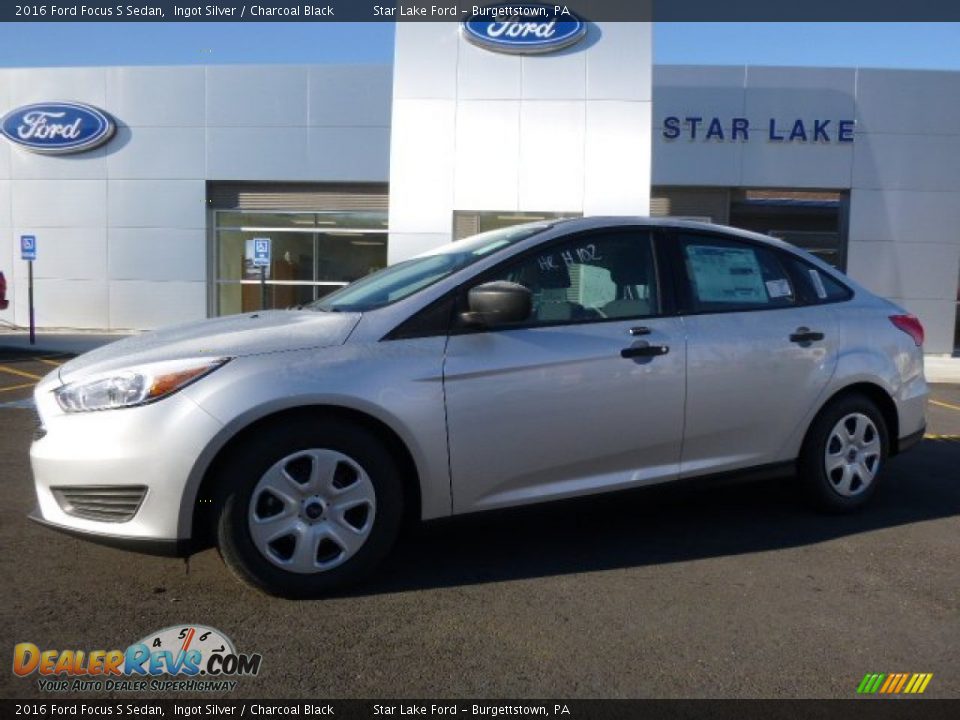 2016 Ford Focus S Sedan Ingot Silver / Charcoal Black Photo #1