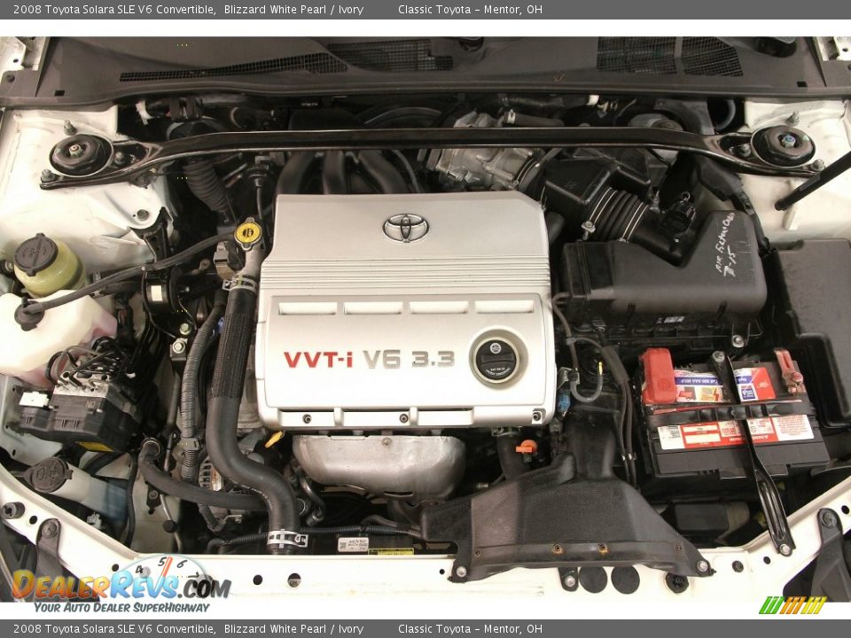 2008 Toyota Solara SLE V6 Convertible Blizzard White Pearl / Ivory Photo #24