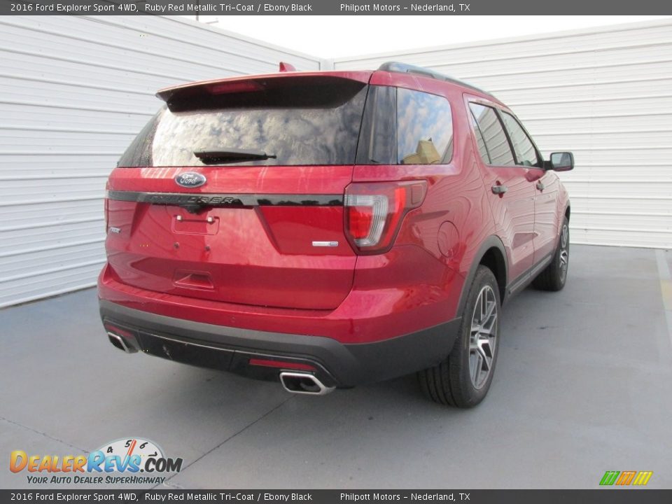 2016 Ford Explorer Sport 4WD Ruby Red Metallic Tri-Coat / Ebony Black Photo #4