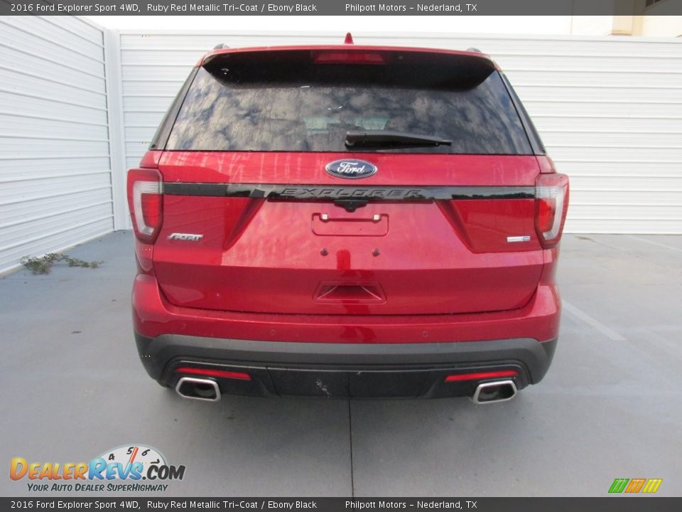 2016 Ford Explorer Sport 4WD Ruby Red Metallic Tri-Coat / Ebony Black Photo #5