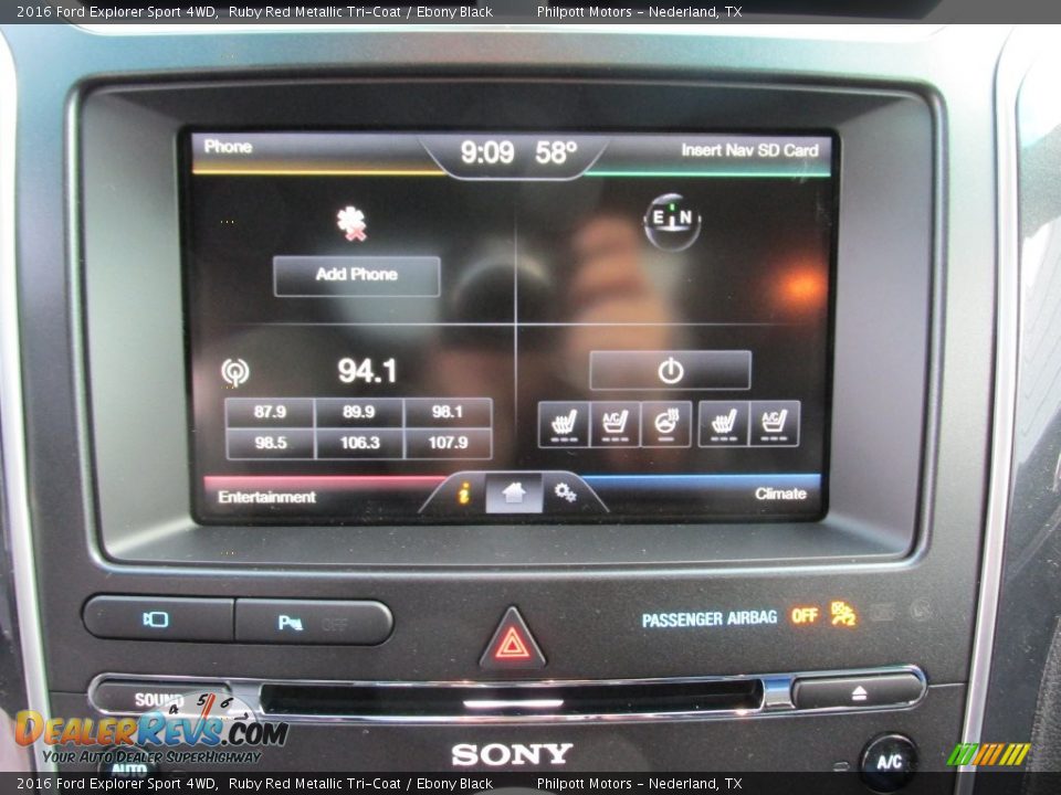 2016 Ford Explorer Sport 4WD Ruby Red Metallic Tri-Coat / Ebony Black Photo #29