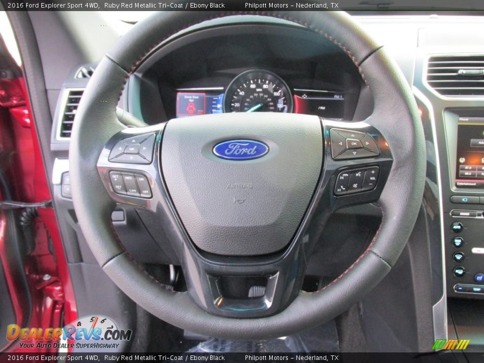 2016 Ford Explorer Sport 4WD Ruby Red Metallic Tri-Coat / Ebony Black Photo #34