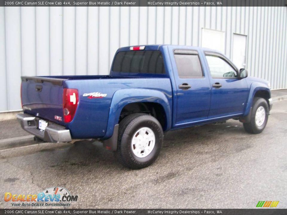 2006 GMC Canyon SLE Crew Cab 4x4 Superior Blue Metallic / Dark Pewter Photo #3