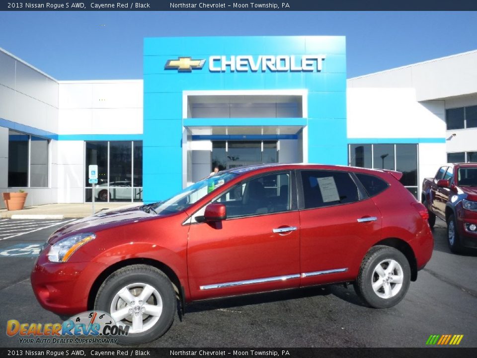 2013 Nissan Rogue S AWD Cayenne Red / Black Photo #1