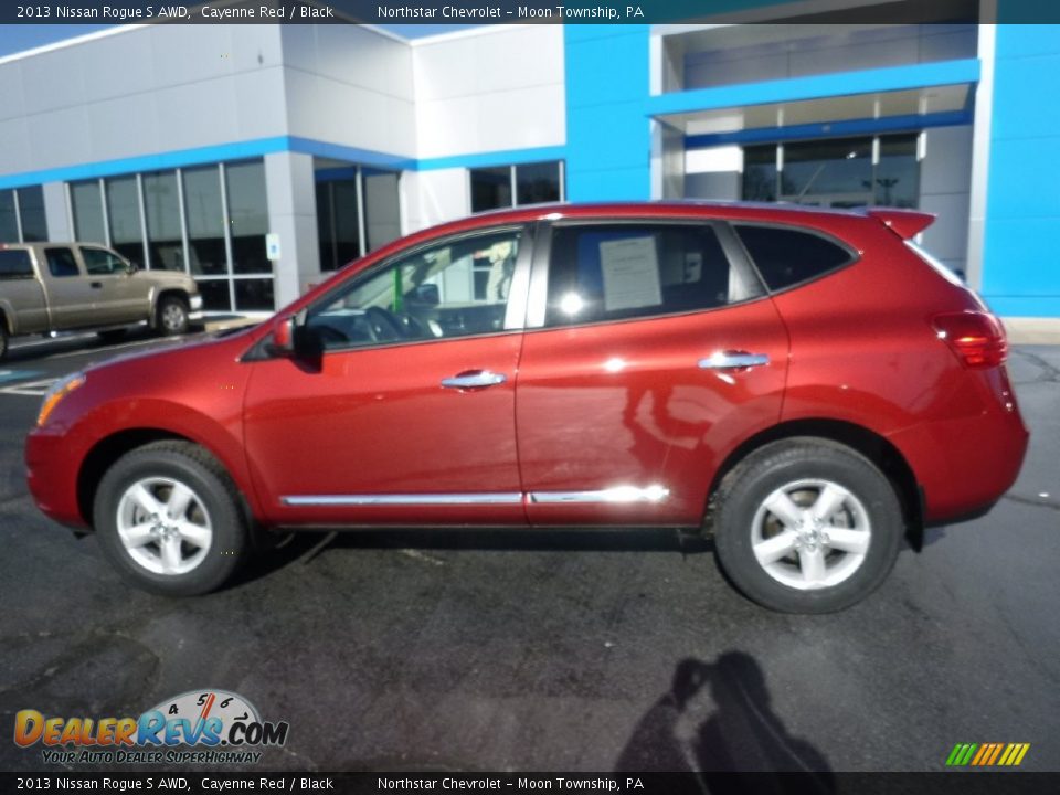 2013 Nissan Rogue S AWD Cayenne Red / Black Photo #2
